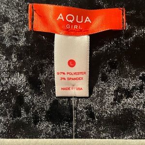 Aqua Girls Large Black Crushed Velvet Cardigan